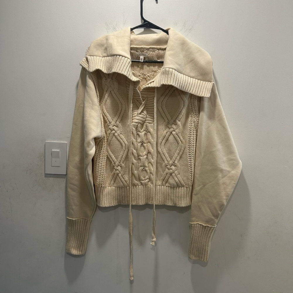 Anthropologie Pilcro Cable Knit Oversized Collar Jumper - Picture 4 of 6